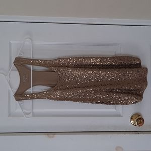 EXPRESS Top Sleeveless Tank XS Sequins Gold